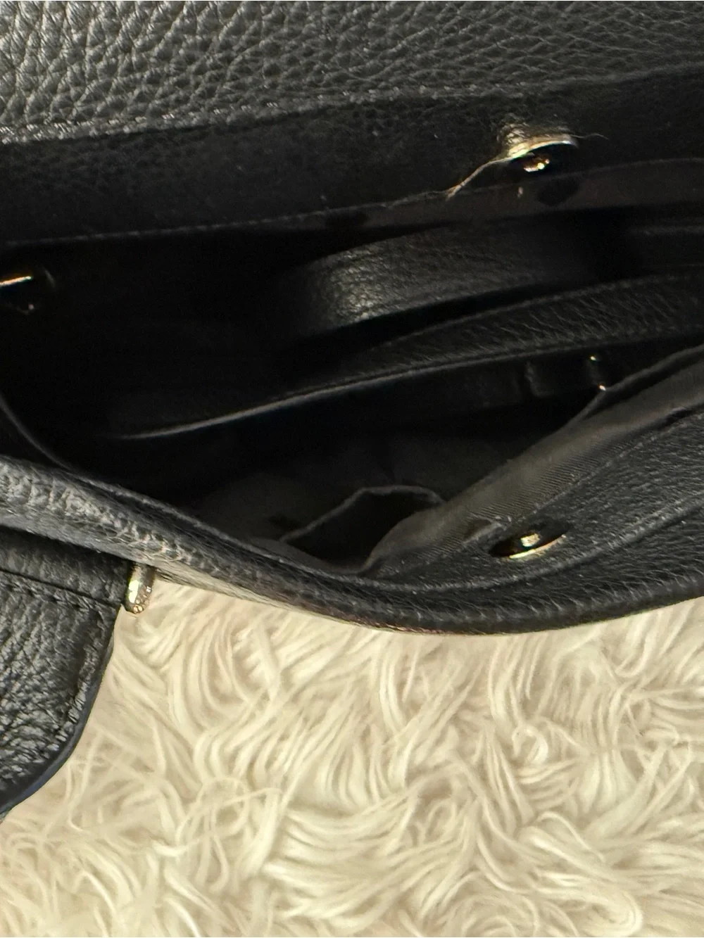 kate spade New York Black Leather Satchel with Tassel